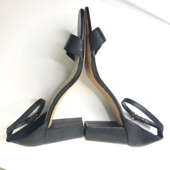 Vince Camuto Block Heel Ankle Strap Minimal Sandal Black Classic 9.5 - Picture 7 of 13